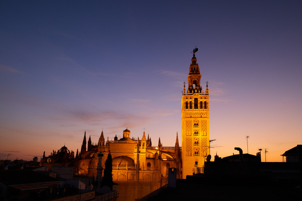 Seville cathedral at twilight