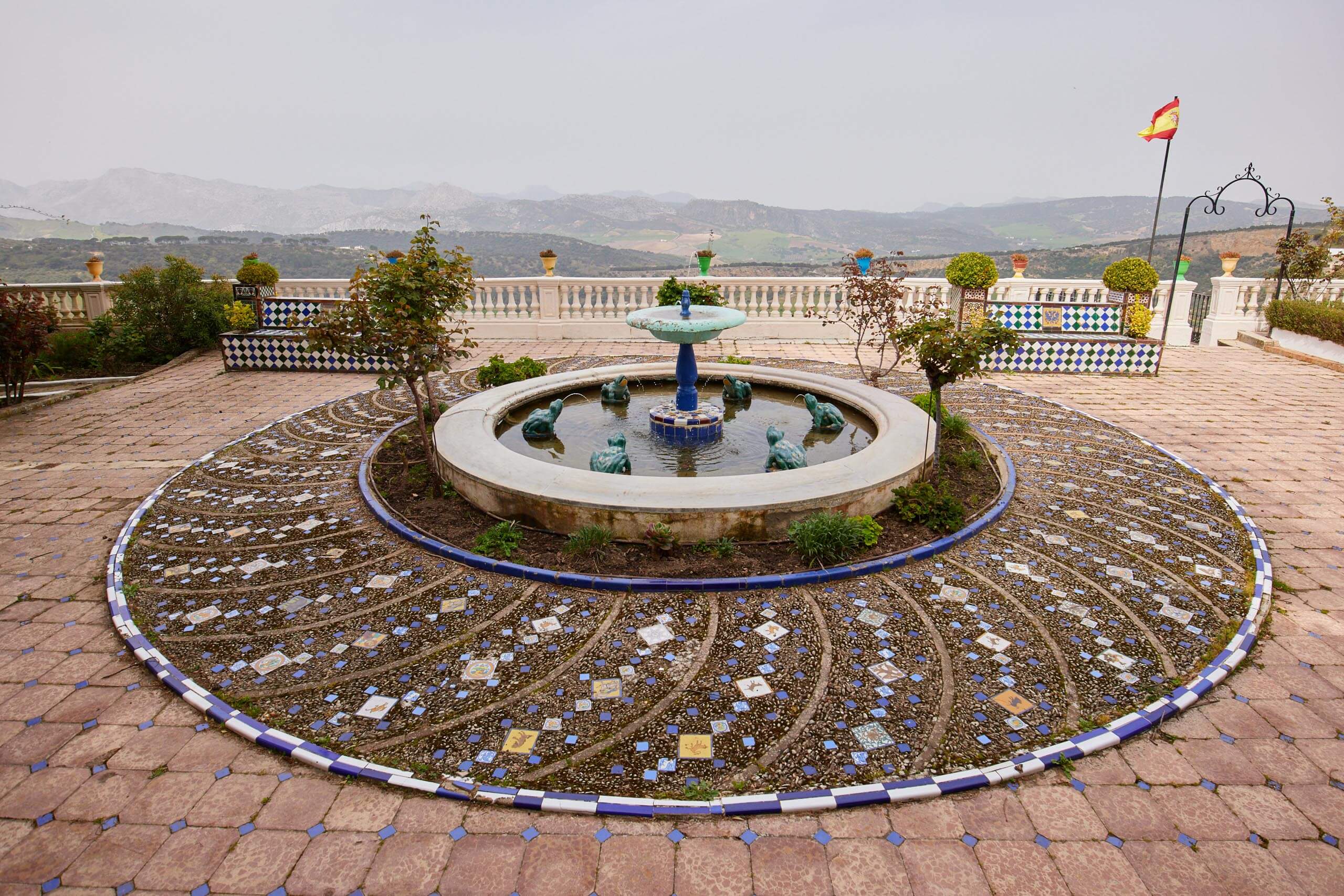 Fountain in the gardens of Casa Don Bosco