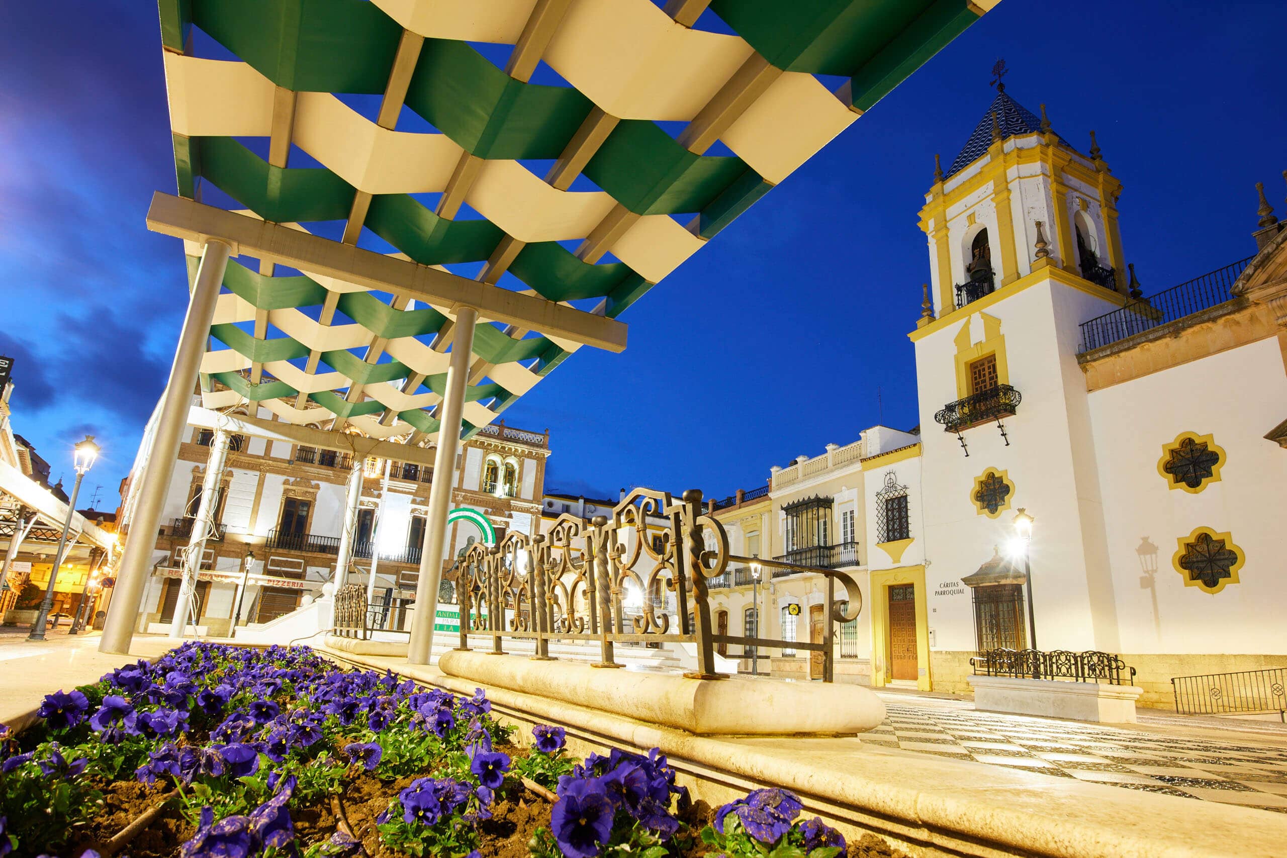 Plaza del Socorro at dusk