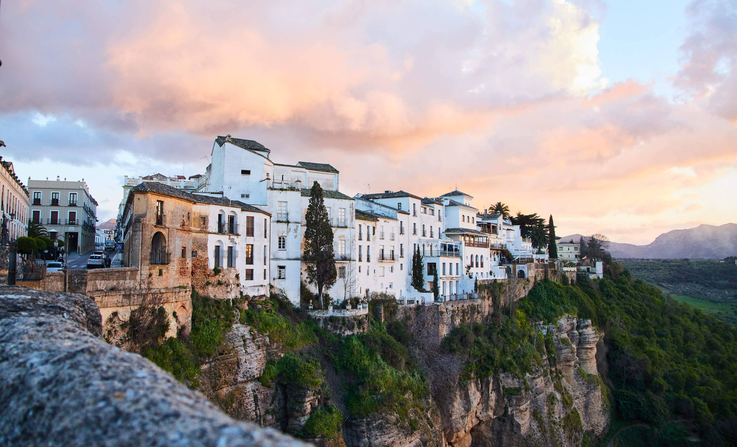 Buildings at the New bridge in Ronda