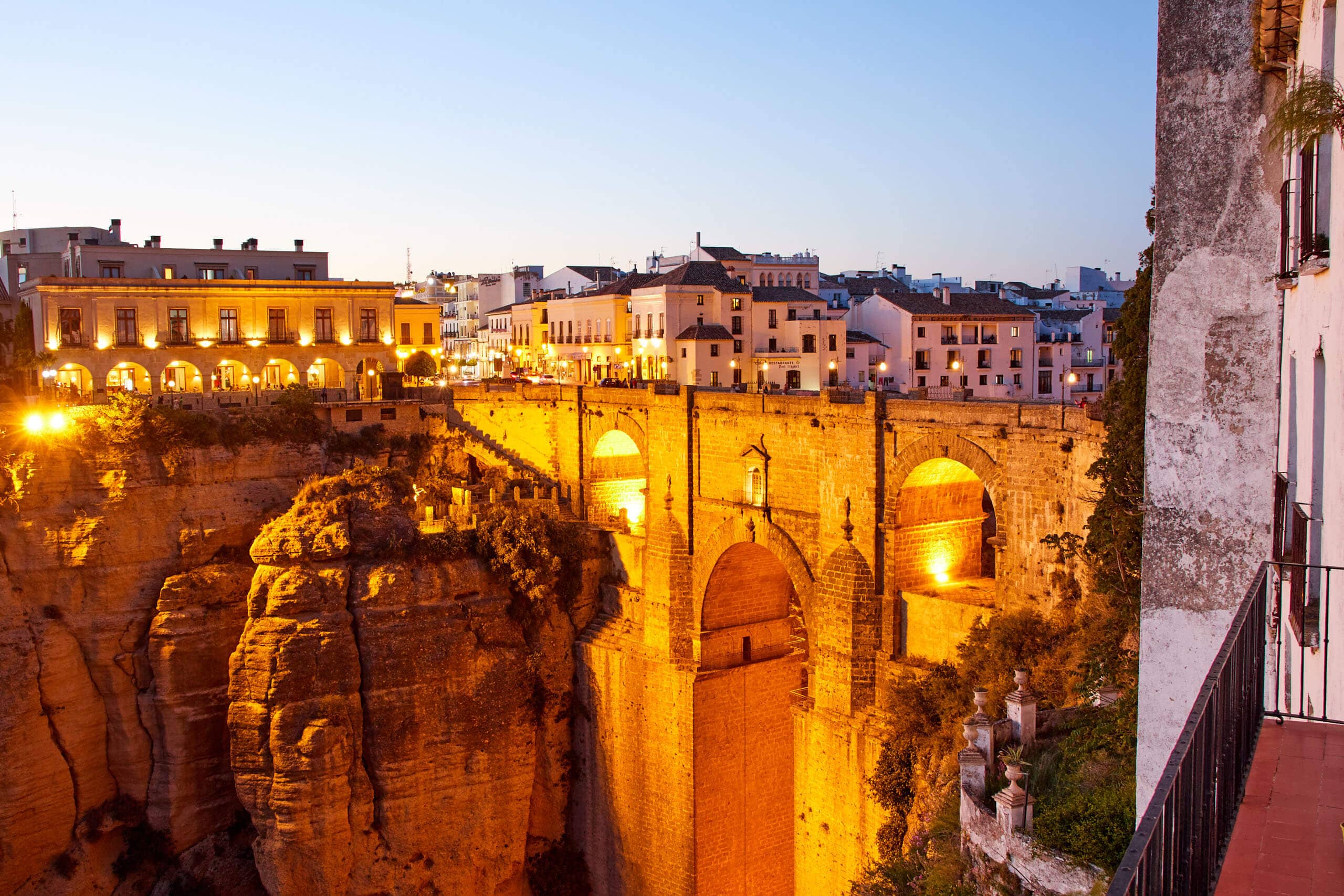 New bridge in Ronda at twilight