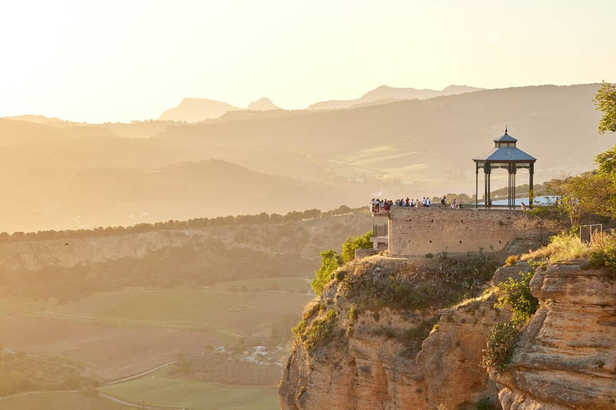 Ronda gorge at sunset